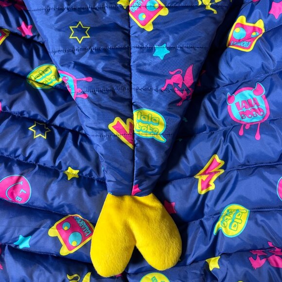 LALA BOBO RARE BRIGHT FUN GRAPHIC PUFFER HOODIE JACKET COAT LARGE - Picture 5 of 10